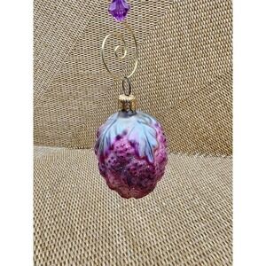 Vintage Christopher Radko Pink Purple Berry Frosted Fruit Blown Glass Ornament‎